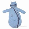 100% cotton interlock baby sleeping bags with yarn dyed stripes jersey lining and fancy embroidery